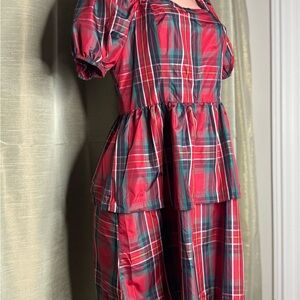 Plaid Puff Sleeve Dress